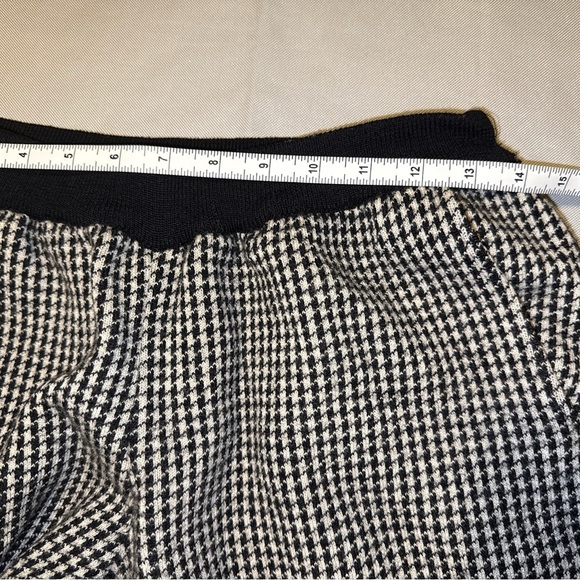 Vintage 90s Retro Houndstooth Dana Buchman L Wool Cropped Trouser Pants - Picture 4 of 7